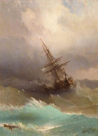 Ivan Aivazovsky Ship in the Stormy Sea oil painting image